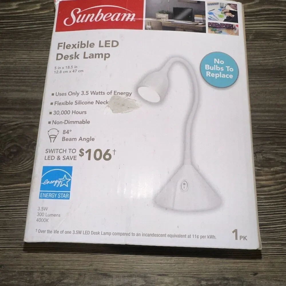 Sunbeam Flexible Neck LED Desk Lamp Adjustable Light - New. - Picture 3 of 5